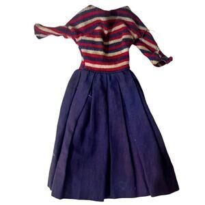 Vintage Barbie Kids' Girl's Blue & Red Aboard Ship Doll Dress